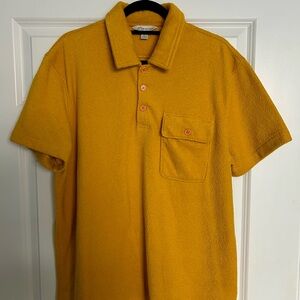 J. Crew Yellow Terry Polo Shirt